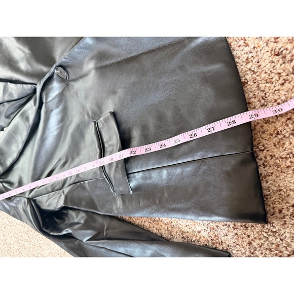 Endless Rose Faux Leather Blazer Black Size L - Picture 9 of 12